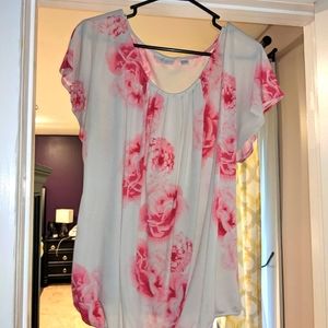 Stretchy Dress Shirt with Flowers